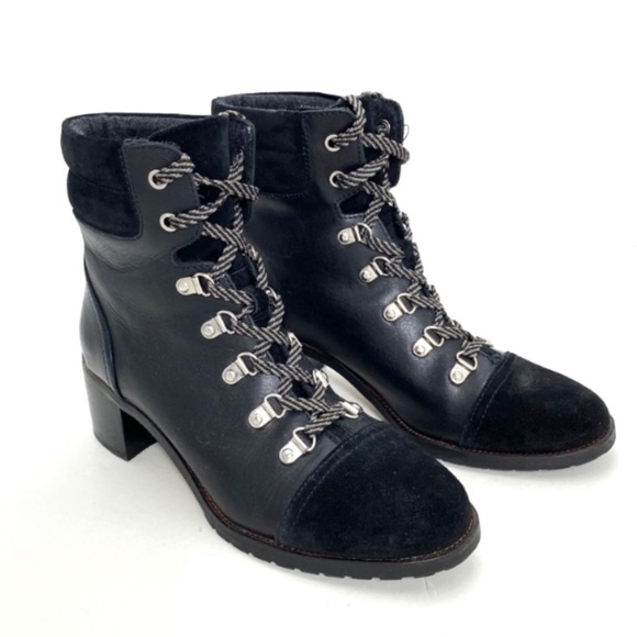 SAM Edelman Manchester Ankle Lace up Hiking Boot in Black Size 8 - Picture 2 of 11